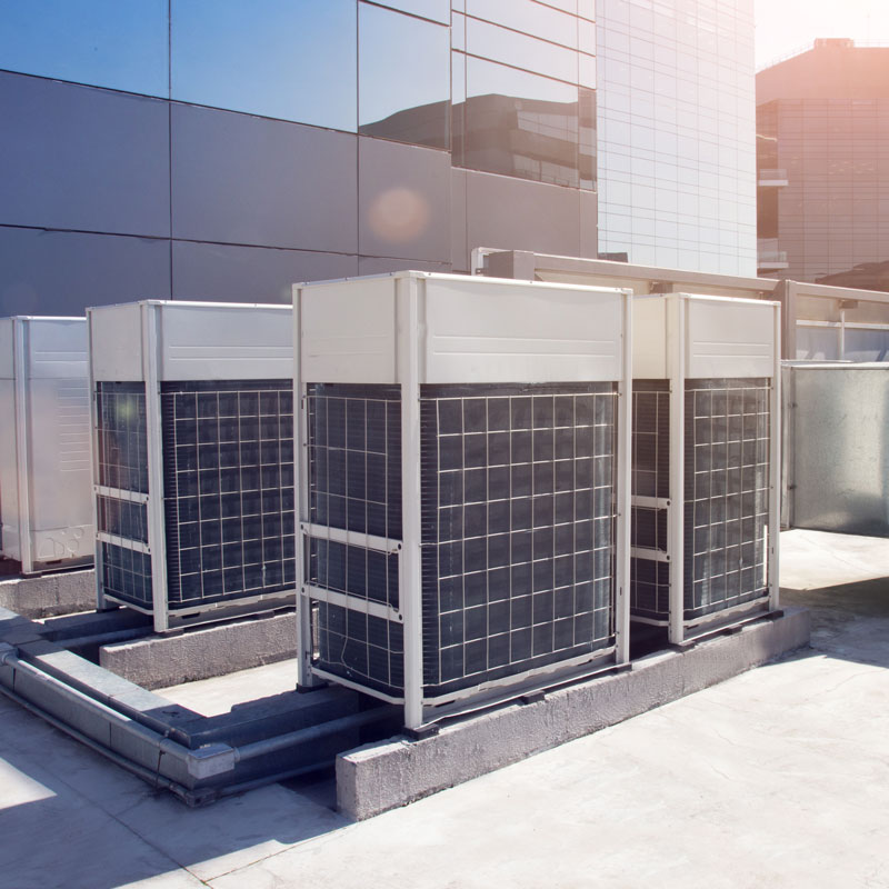 hvac system on roof of building