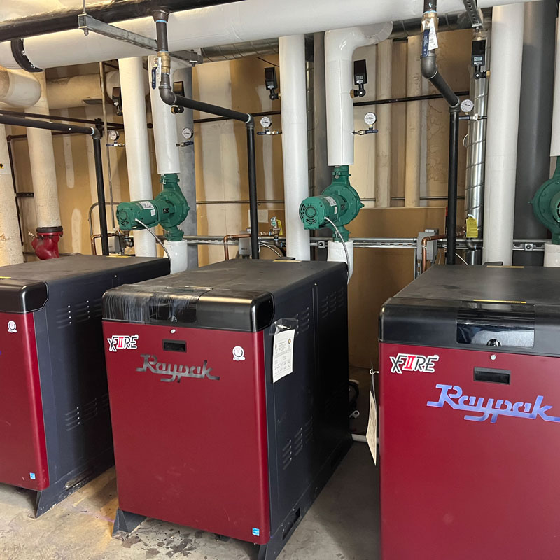 boiler room with boilers